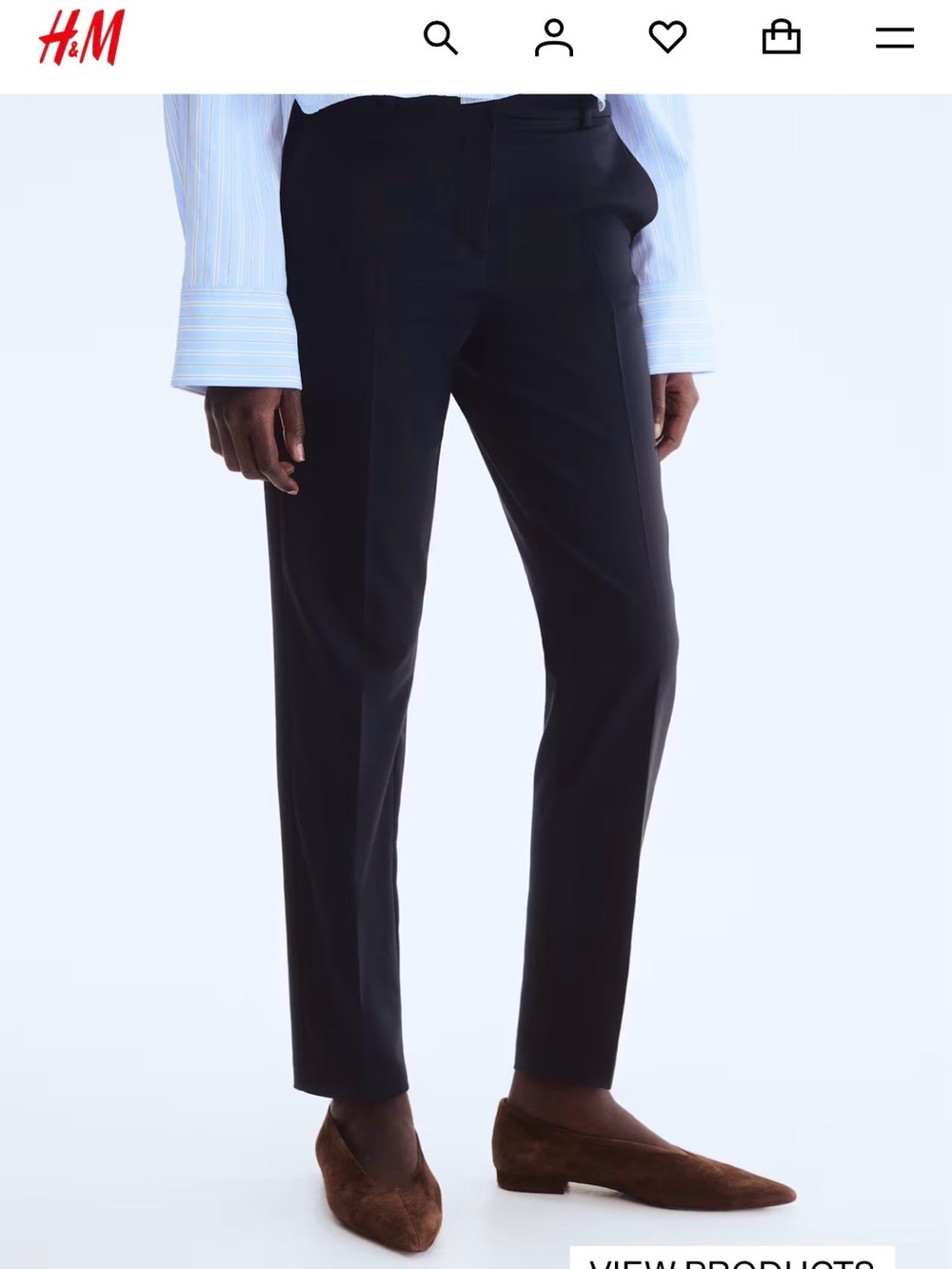 H&M Dark Green Ankle-Length Slacks